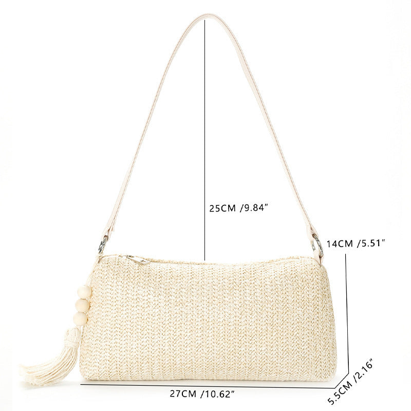 Summer holiday style woven handbag