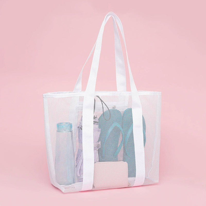 Hollow polyester mesh beach bag