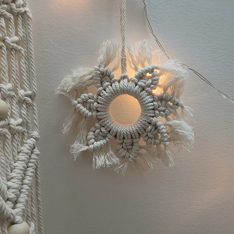Hand-woven five-pointed star pendant