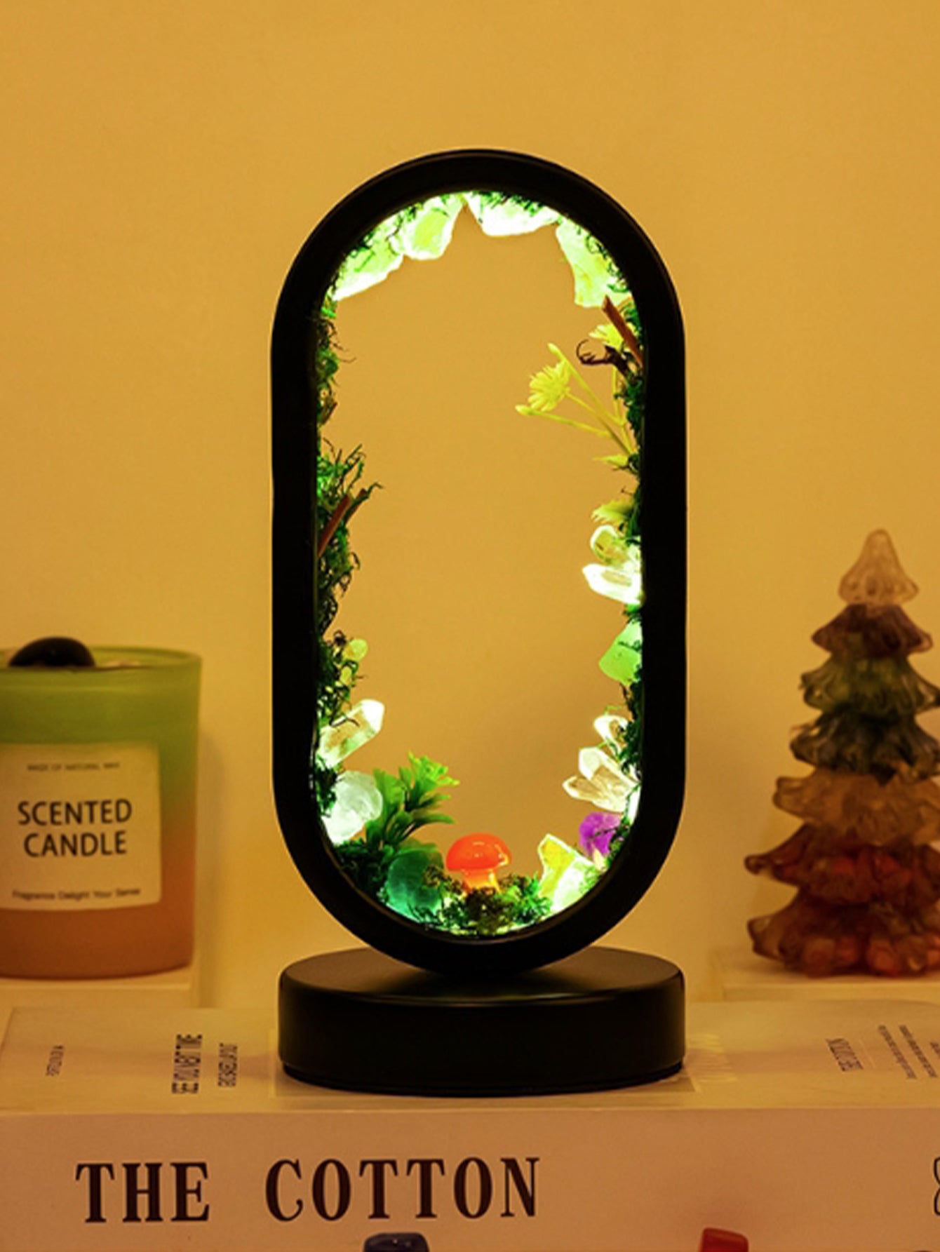 Natural crystal raw stone forest mushroom lamp