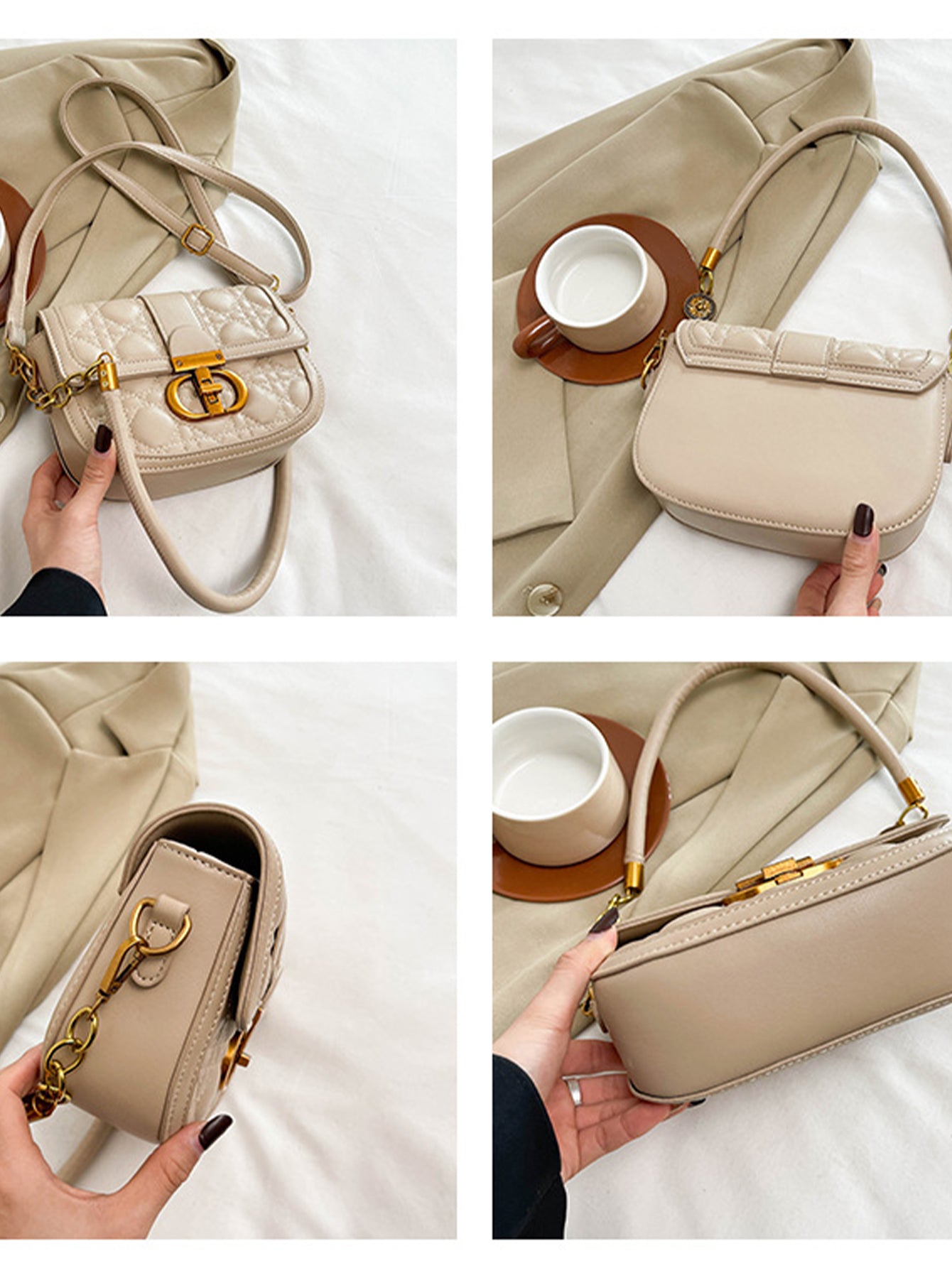 Urban Elegance Redefined: Luxe Saddle Bag with Diamond Quilting - 7 Colours
