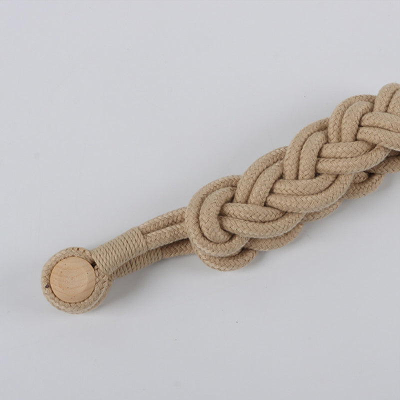 Simple log braided cotton rope curtain straps
