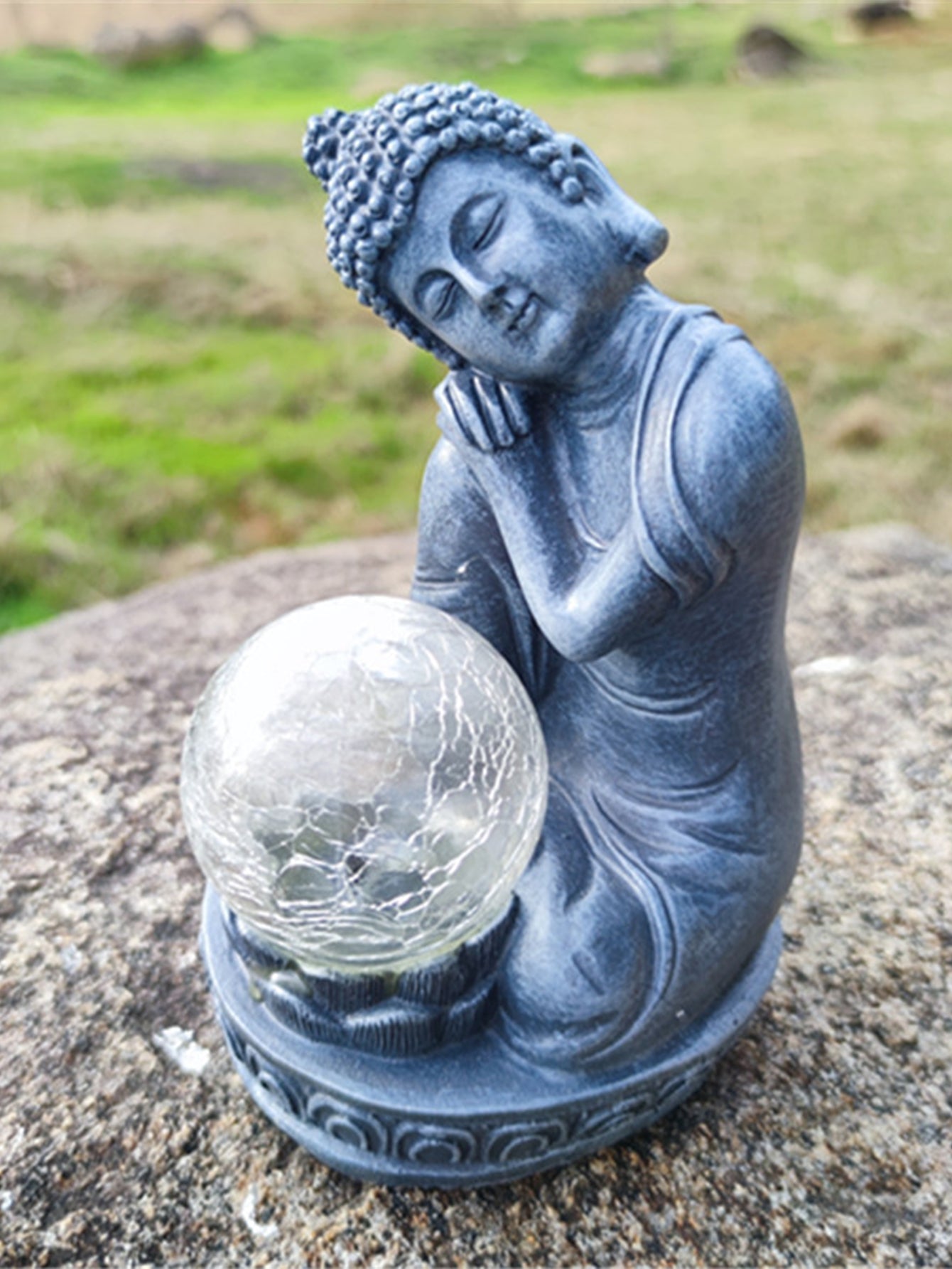 Resin Buddha Statue Solar Lamp
