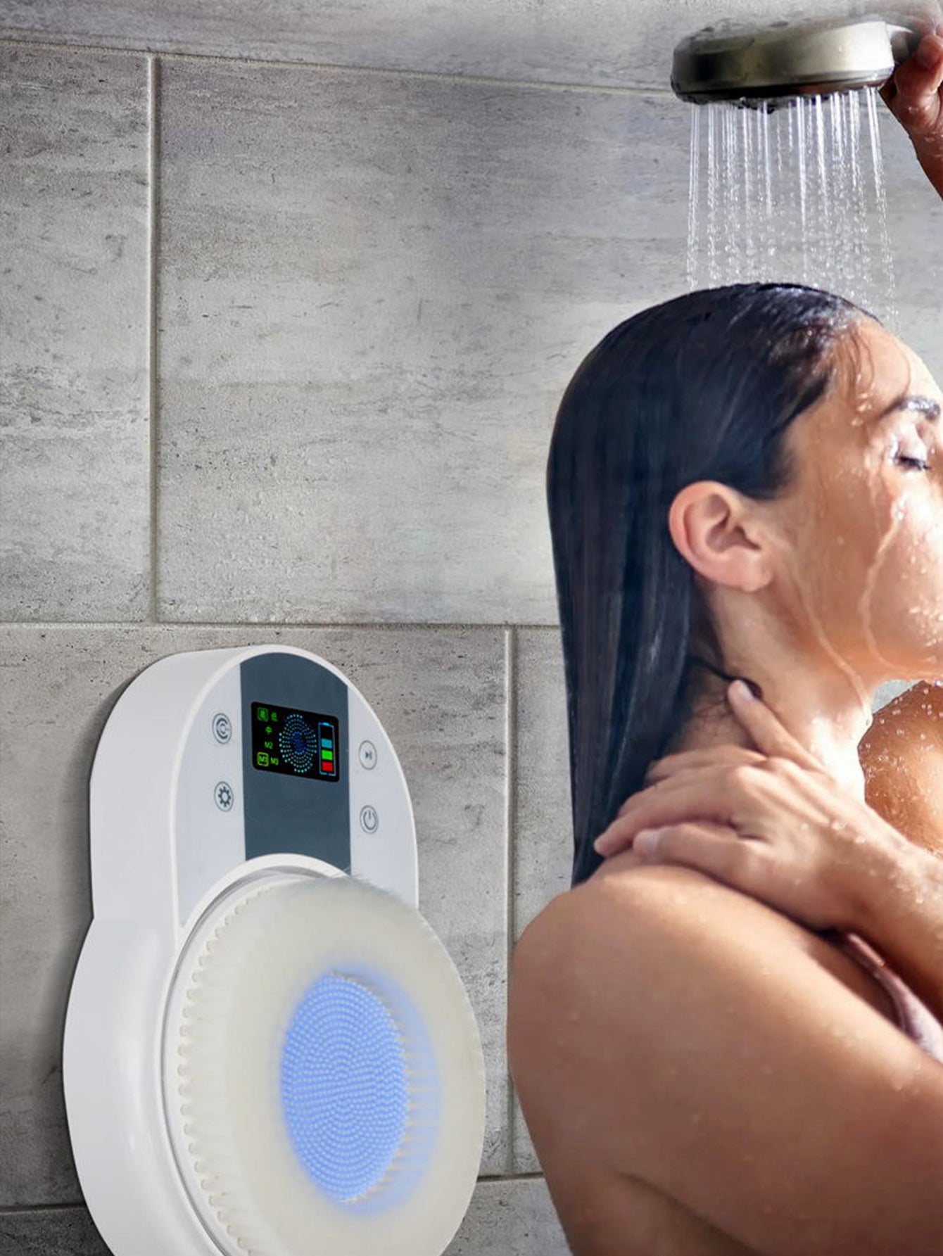 Wall-mounted electric bath scrubber