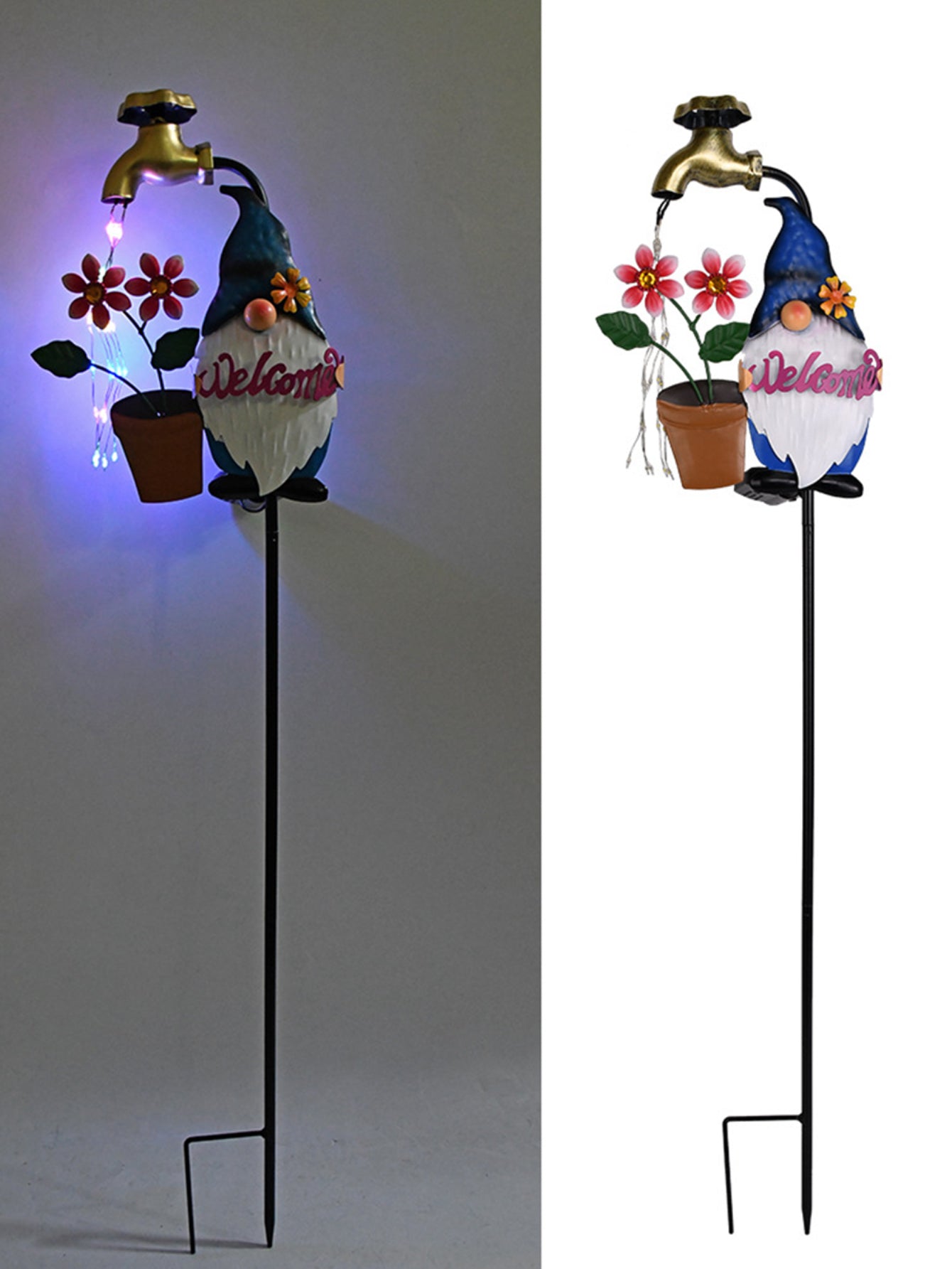 Solar-Powered Sprinkler Gnome Lawn Lights