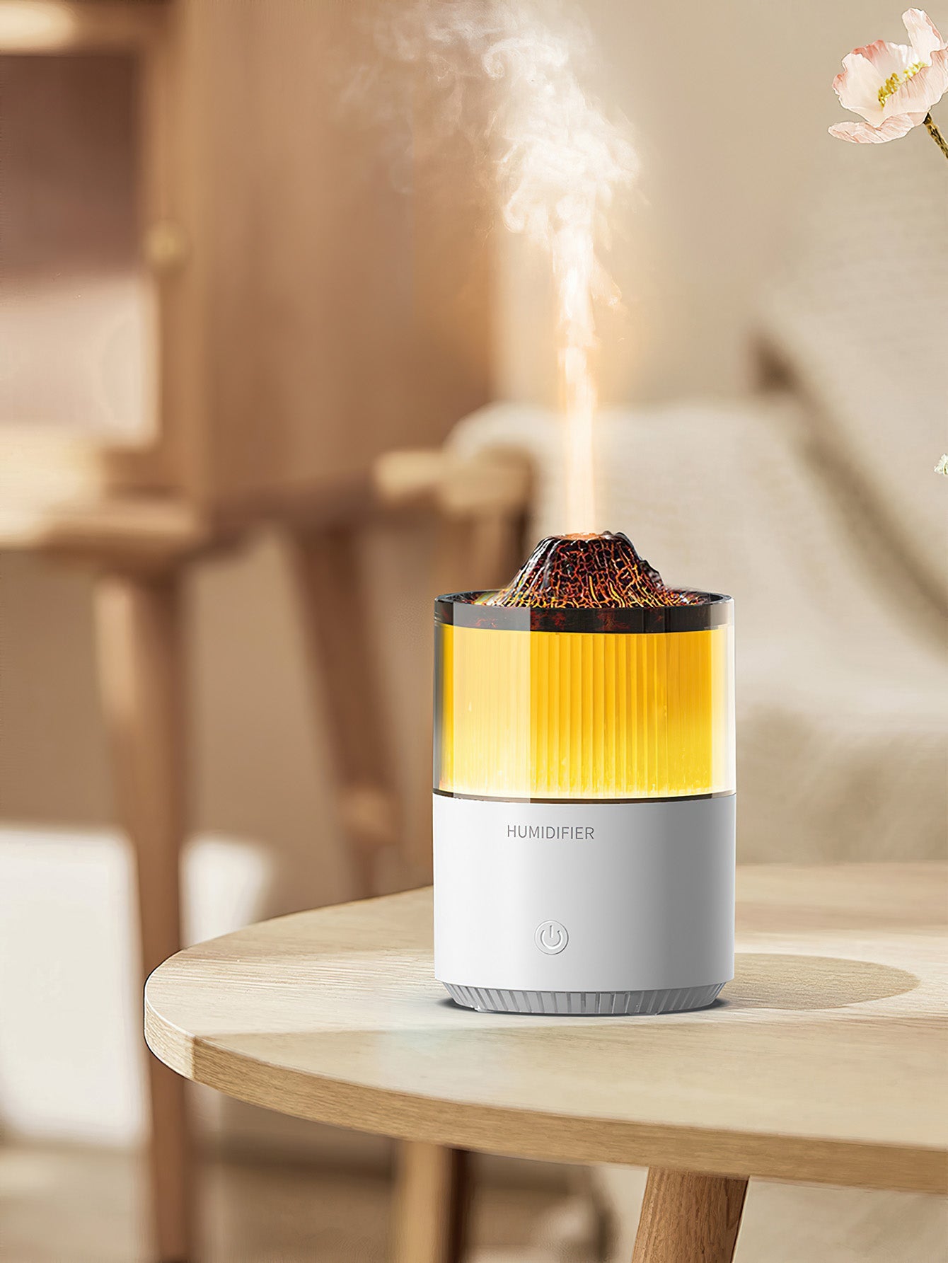 Volcanic Rock Night Light Aroma Diffuser with Flame Effect - 2 Colours