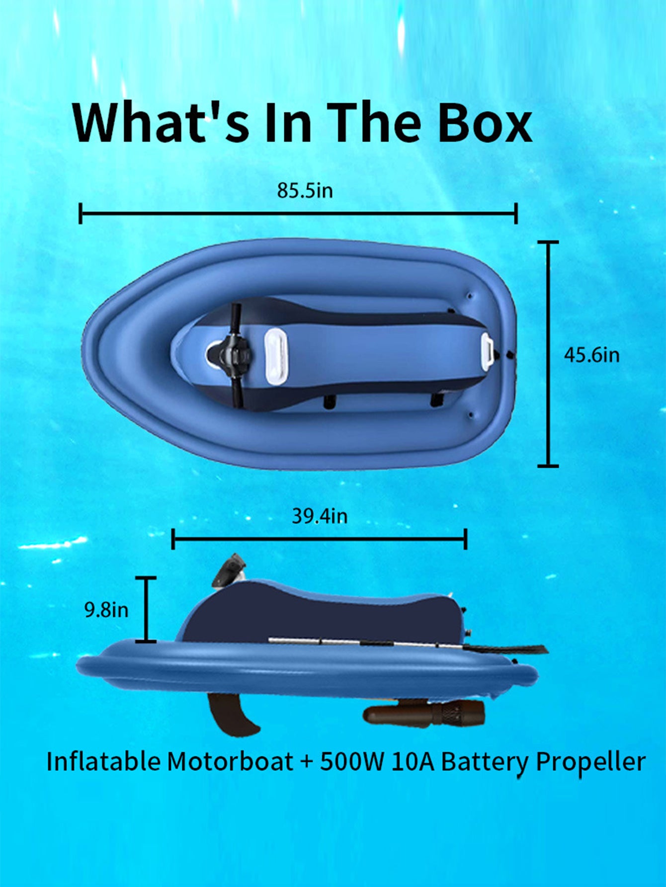 Electric water power inflatable motorboat
