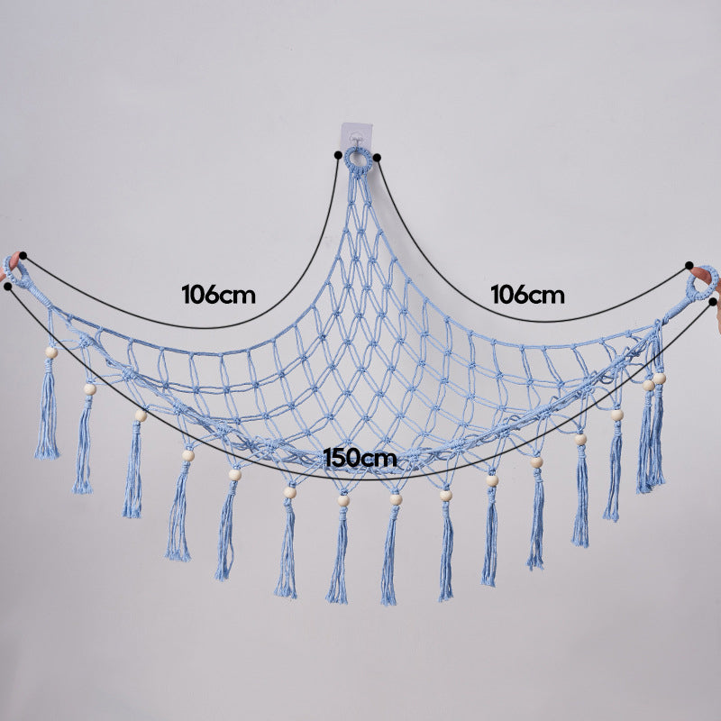 Hand-woven cotton rope net