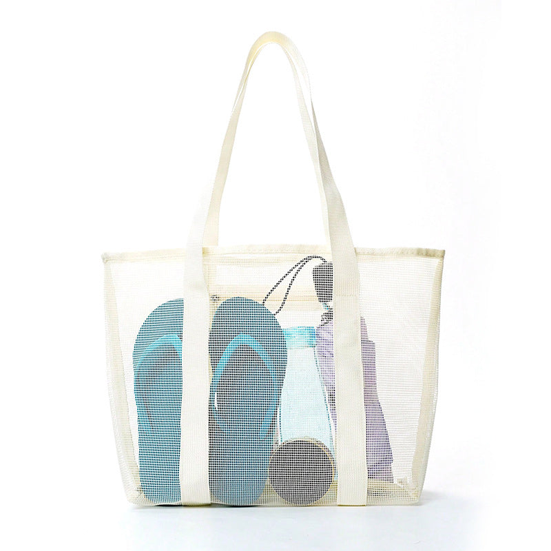 Hollow polyester mesh beach bag