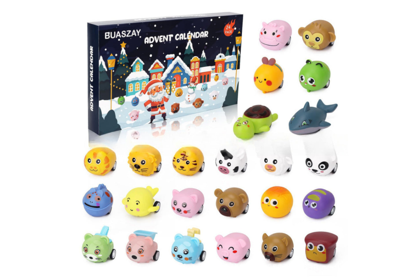 24-Day Christmas Countdown Pull Back Car Toy Blind Box Calendar