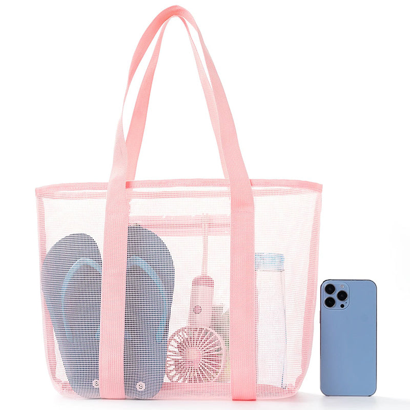 Hollow polyester mesh beach bag