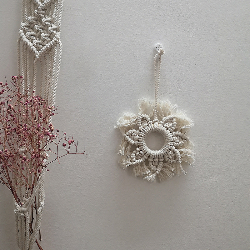 Hand-woven five-pointed star pendant
