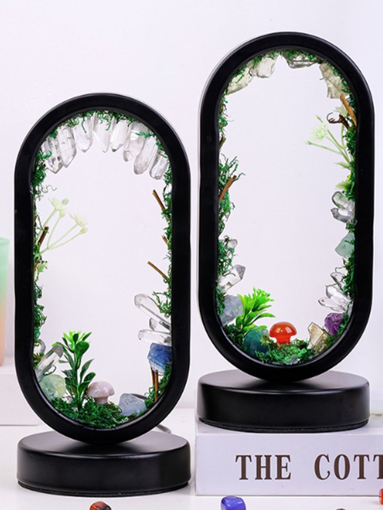 Natural crystal raw stone forest mushroom lamp
