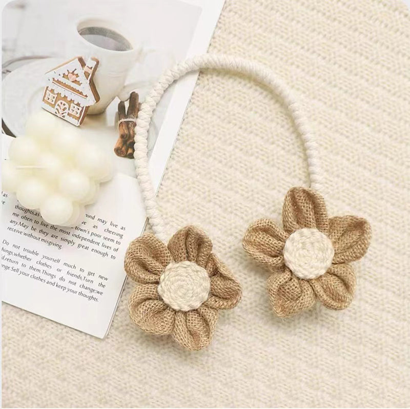 pastoral style flower curtain straps