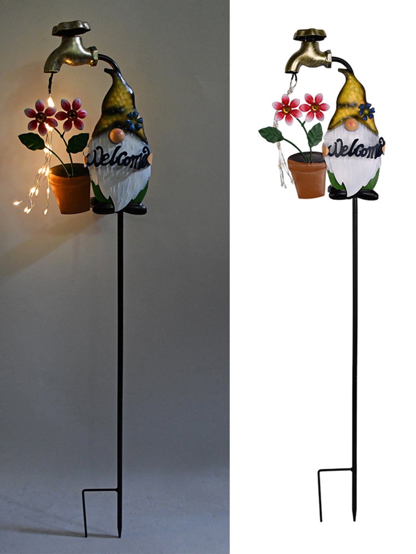 Solar-Powered Sprinkler Gnome Lawn Lights