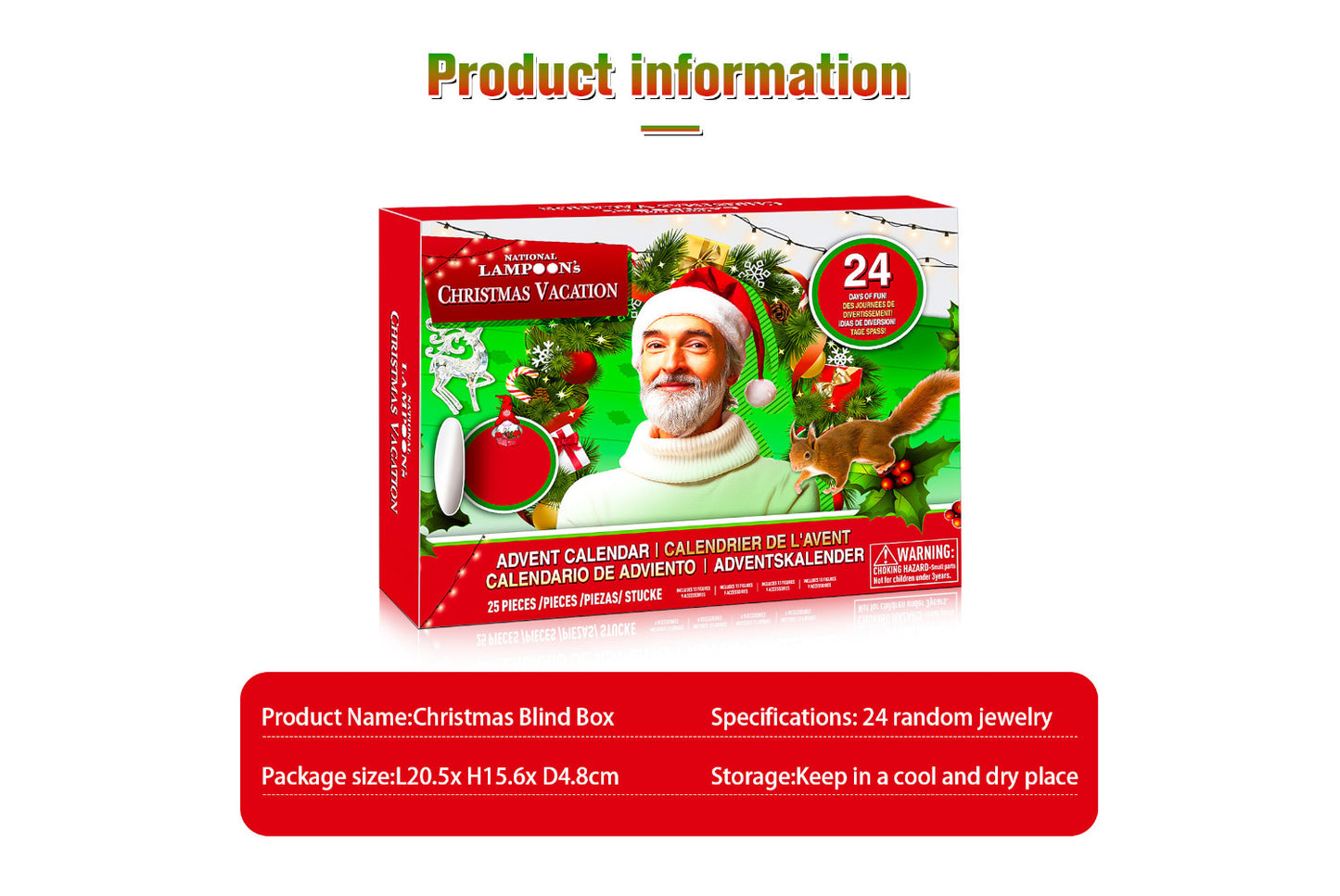 24-day countdown box for the Christmas holiday