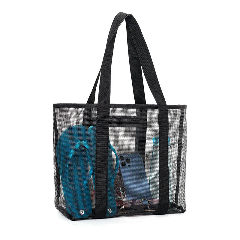 Hollow polyester mesh beach bag