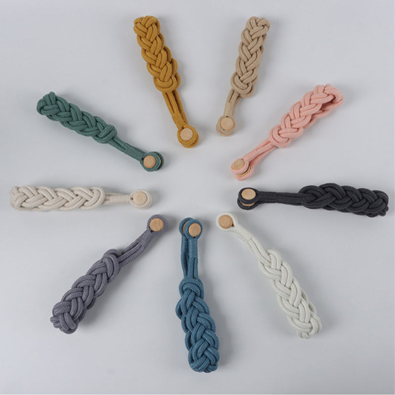 Simple log braided cotton rope curtain straps