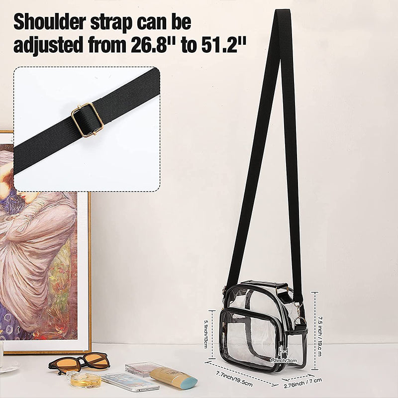 Black transparent messenger bag