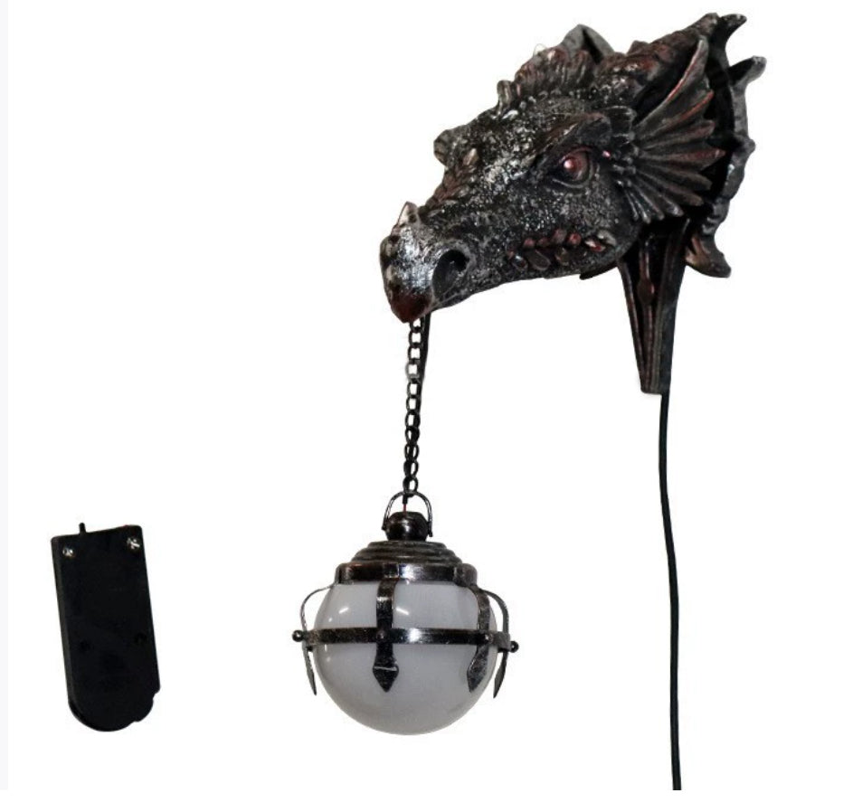 Resin Dinosaur Head with Light Ornaments