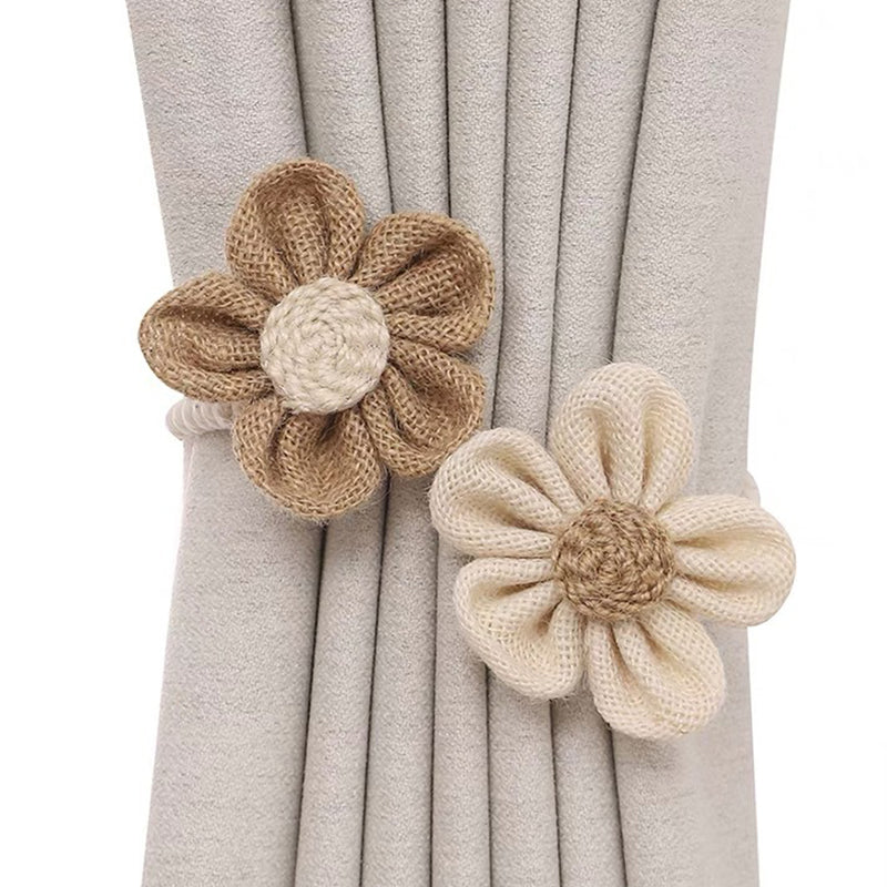 pastoral style flower curtain straps