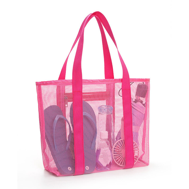Hollow polyester mesh beach bag