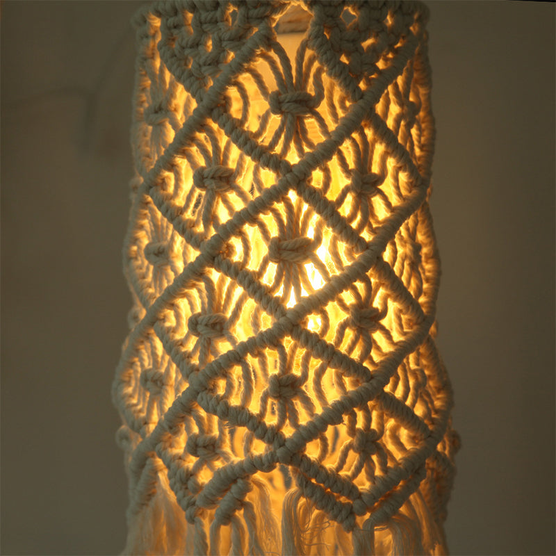 Hand-woven pendant lampshade
