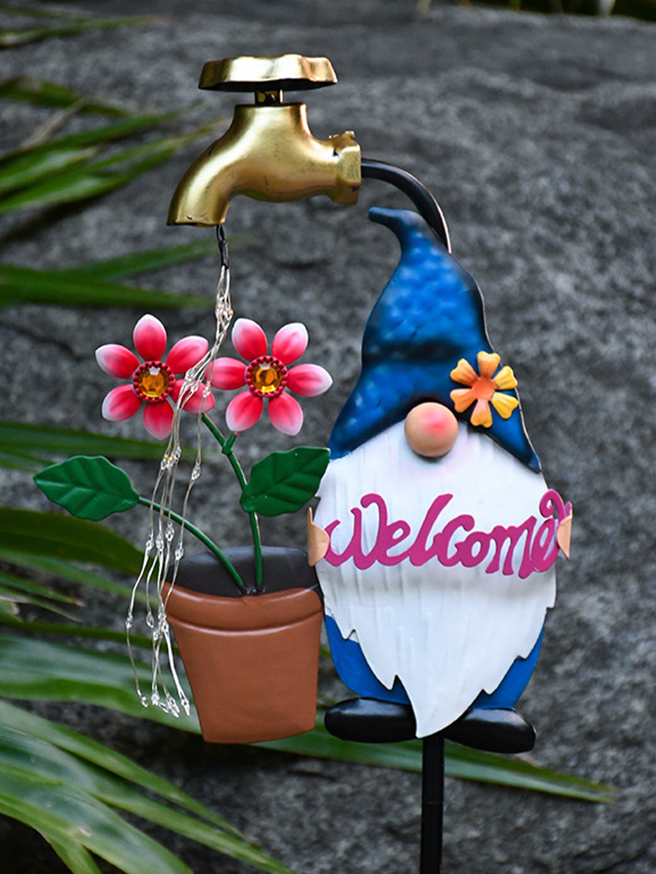 Solar-Powered Sprinkler Gnome Lawn Lights