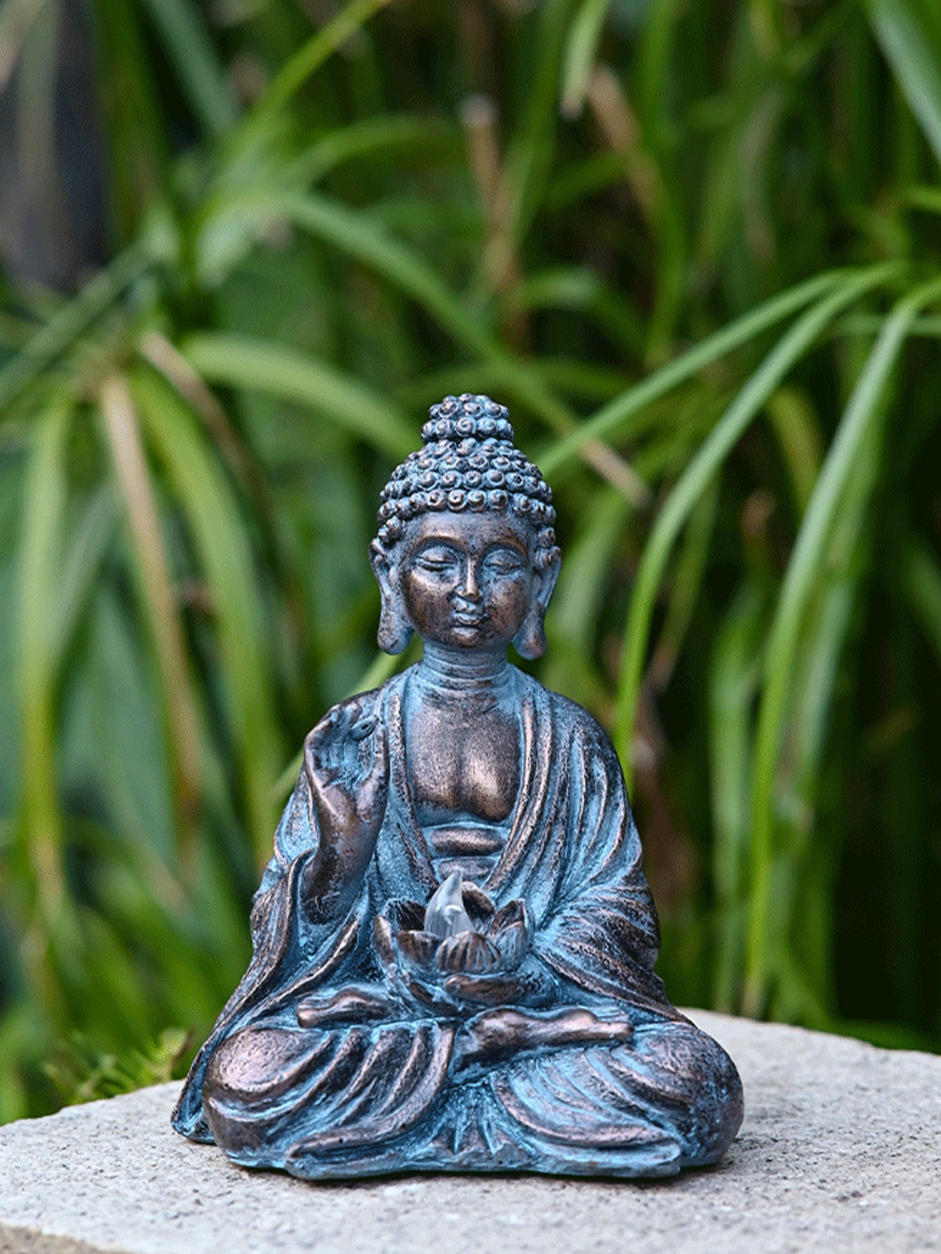 Zen Solar Lotus Buddha Statue Ornaments