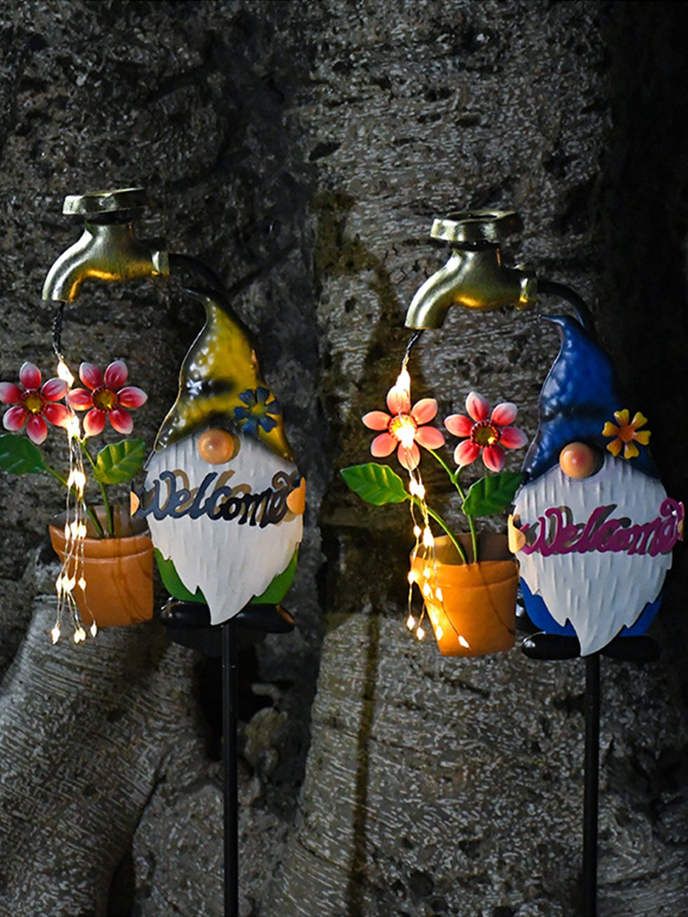 Solar-Powered Sprinkler Gnome Lawn Lights