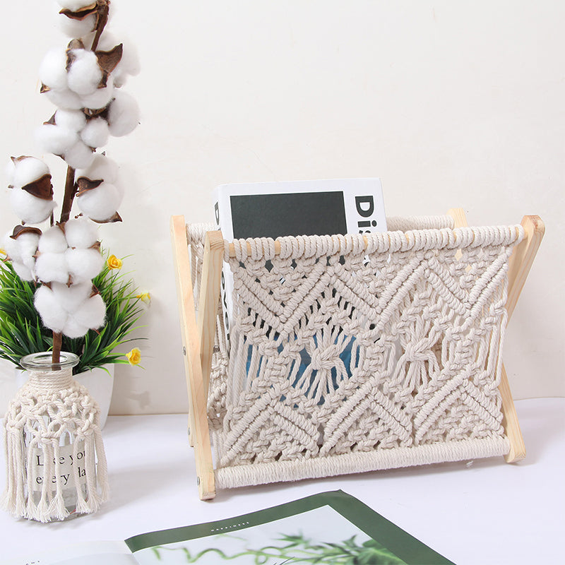 Cotton rope woven storage rack