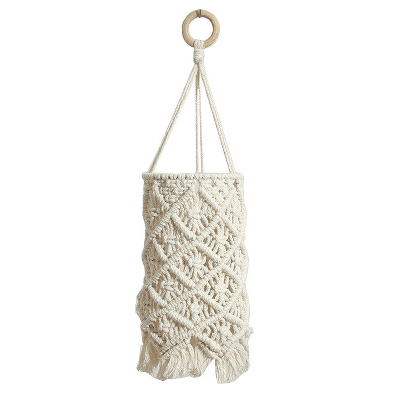 Hand-woven pendant lampshade