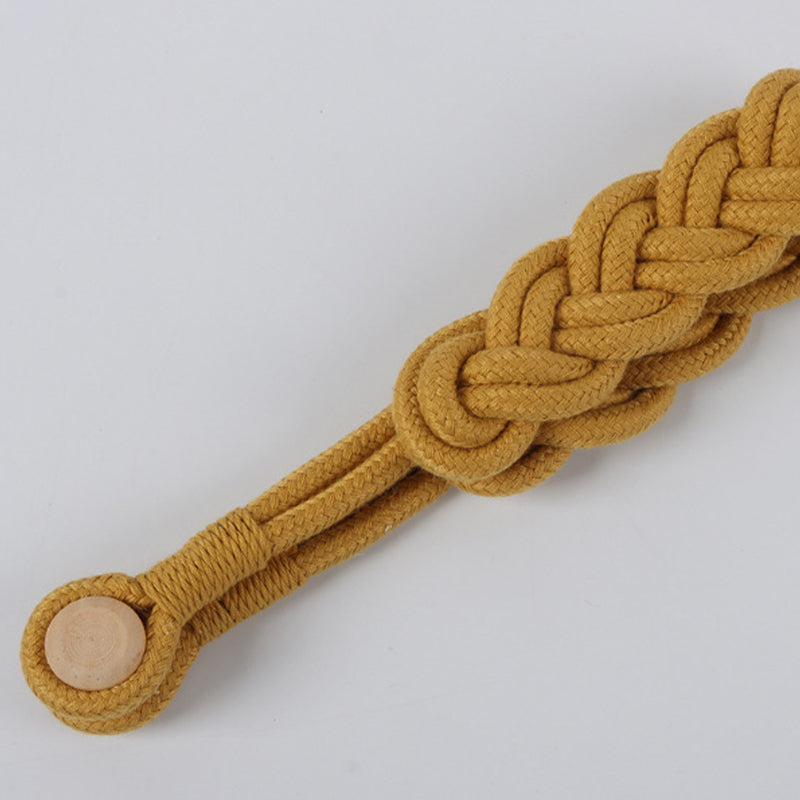 Simple log braided cotton rope curtain straps