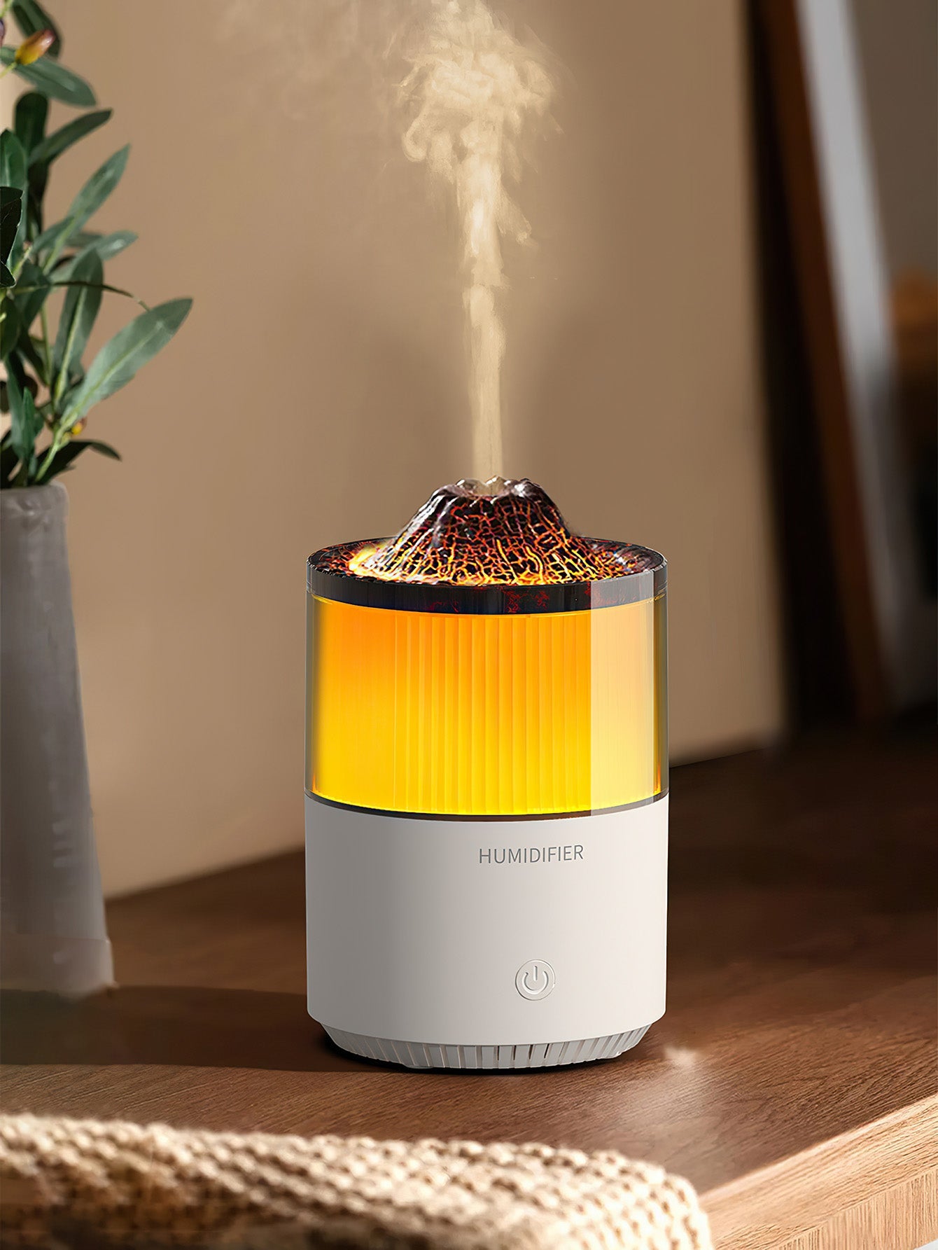 Volcanic Rock Night Light Aroma Diffuser with Flame Effect - 2 Colours