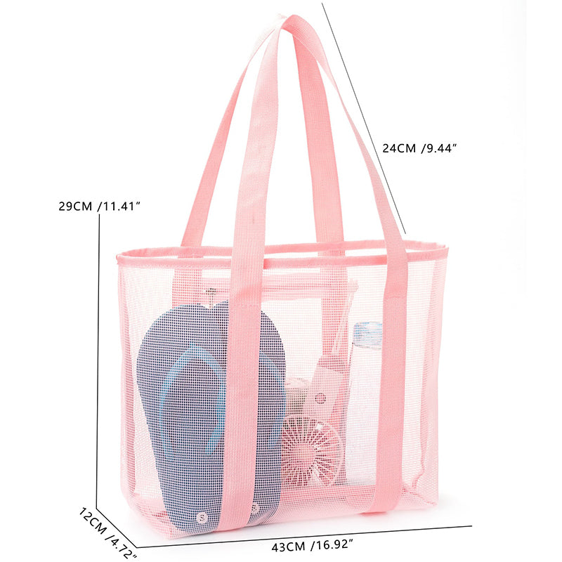 Hollow polyester mesh beach bag