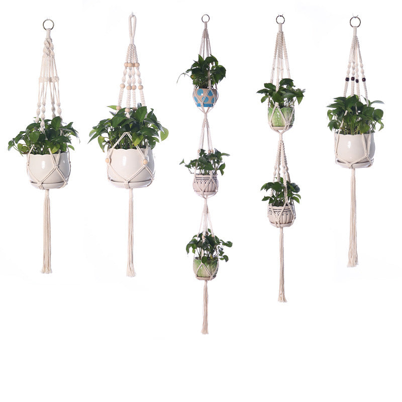 Cotton rope flower pot net hanging basket