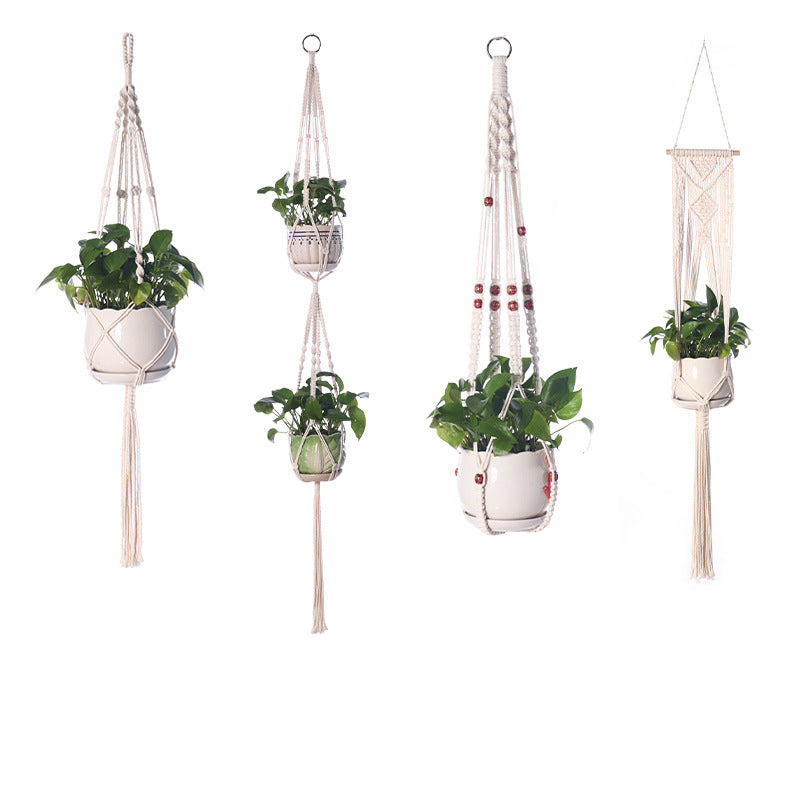 Cotton rope flower pot net hanging basket