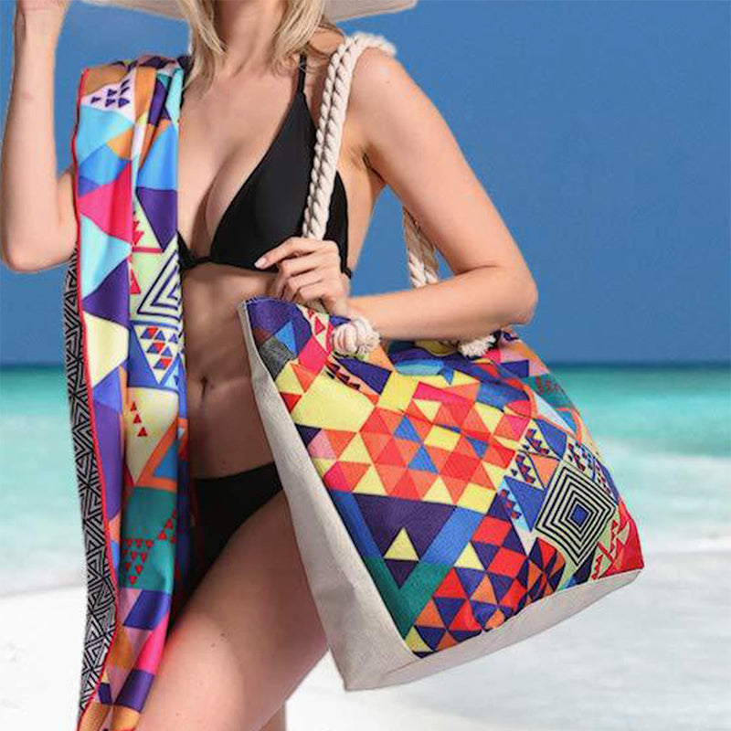 Geometric large capacity handbag