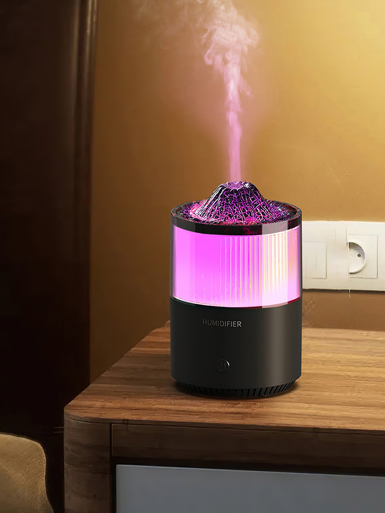 Volcanic Rock Night Light Aroma Diffuser with Flame Effect - 2 Colours
