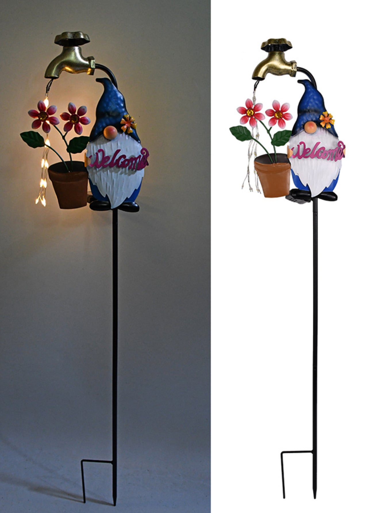 Solar-Powered Sprinkler Gnome Lawn Lights