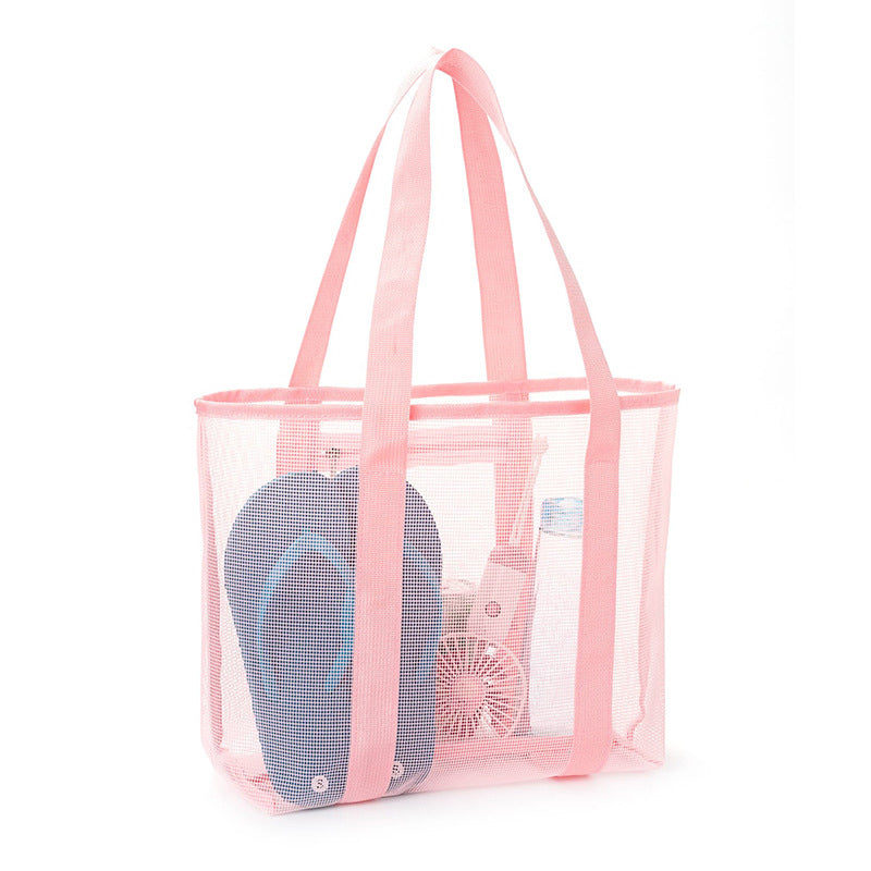 Hollow polyester mesh beach bag