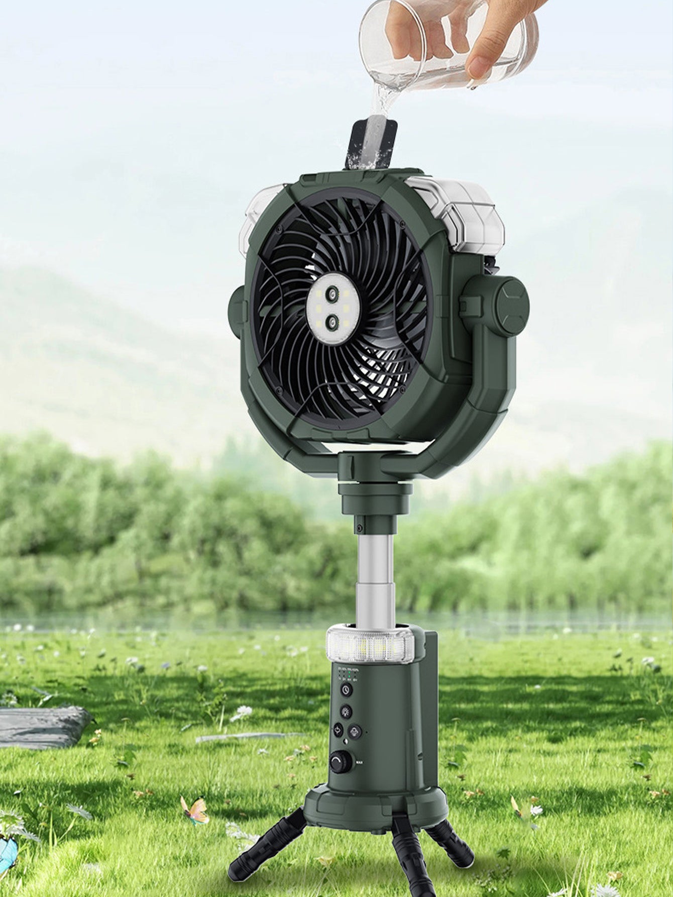 Outdoor camping spray fan