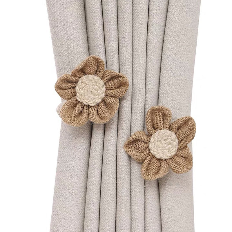 pastoral style flower curtain straps