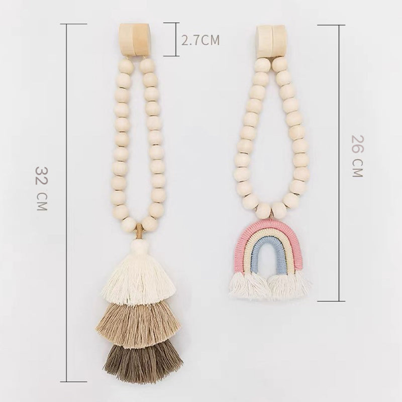 Punch-free rainbow tassel curtain tie