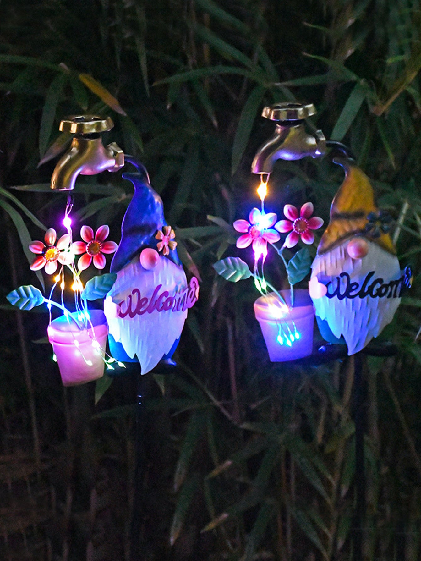 Solar-Powered Sprinkler Gnome Lawn Lights