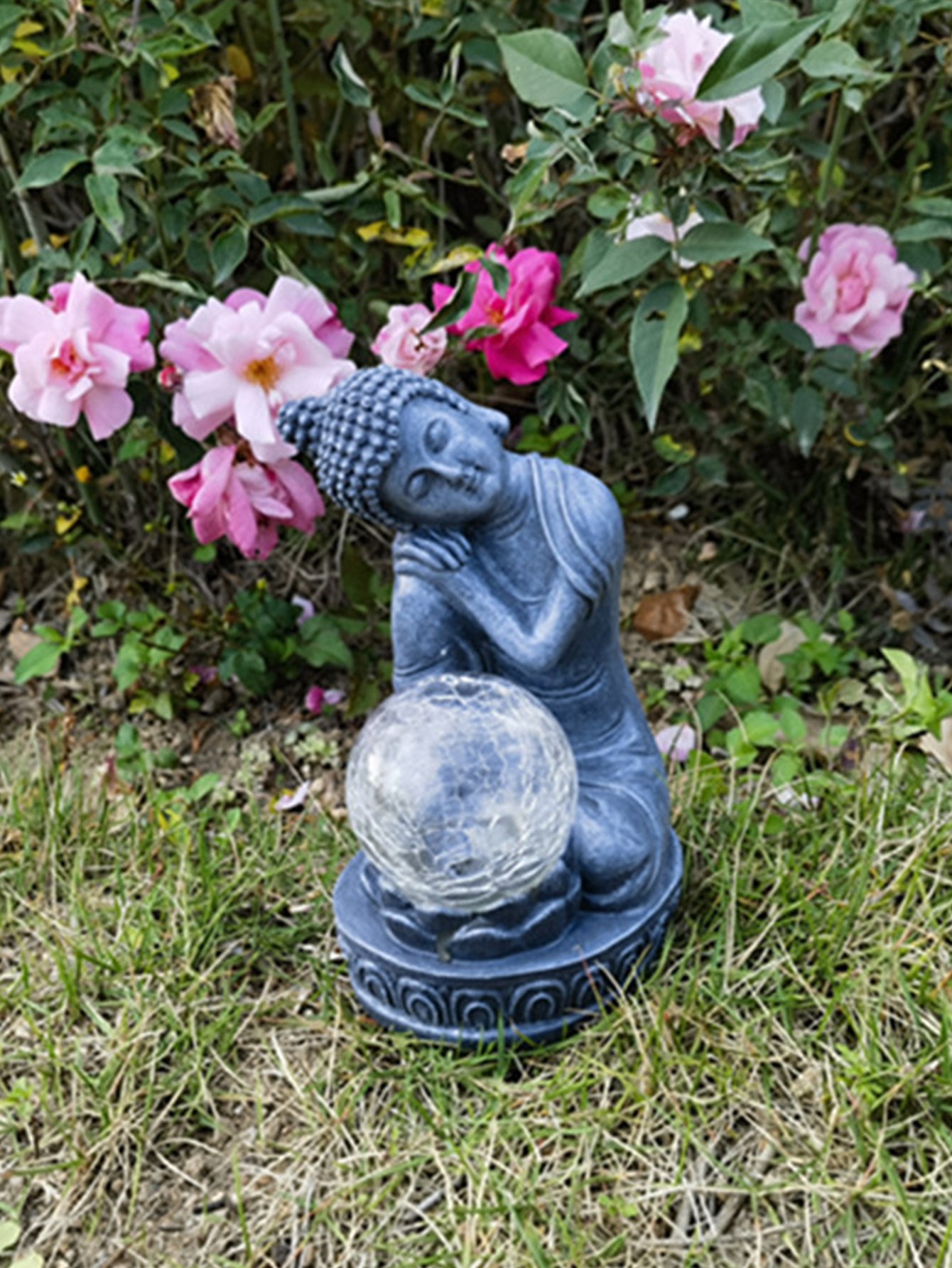 Resin Buddha Statue Solar Lamp