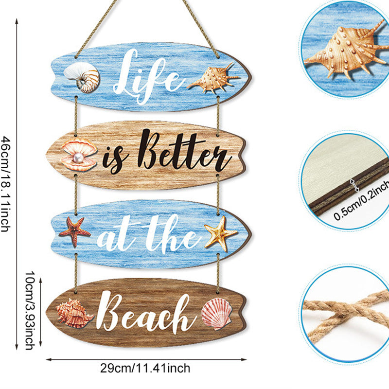 Summer ocean style wooden sign