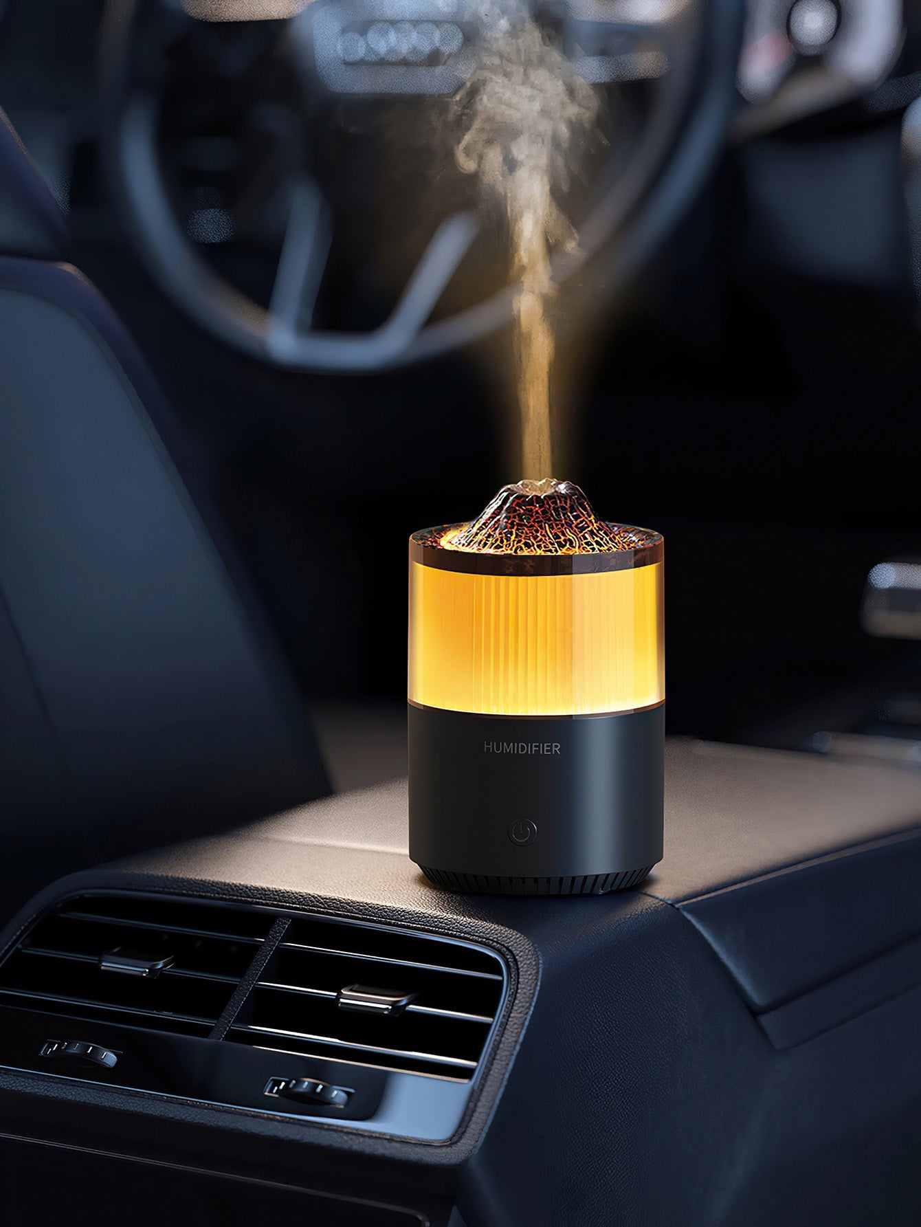 Volcanic Rock Night Light Aroma Diffuser with Flame Effect - 2 Colours