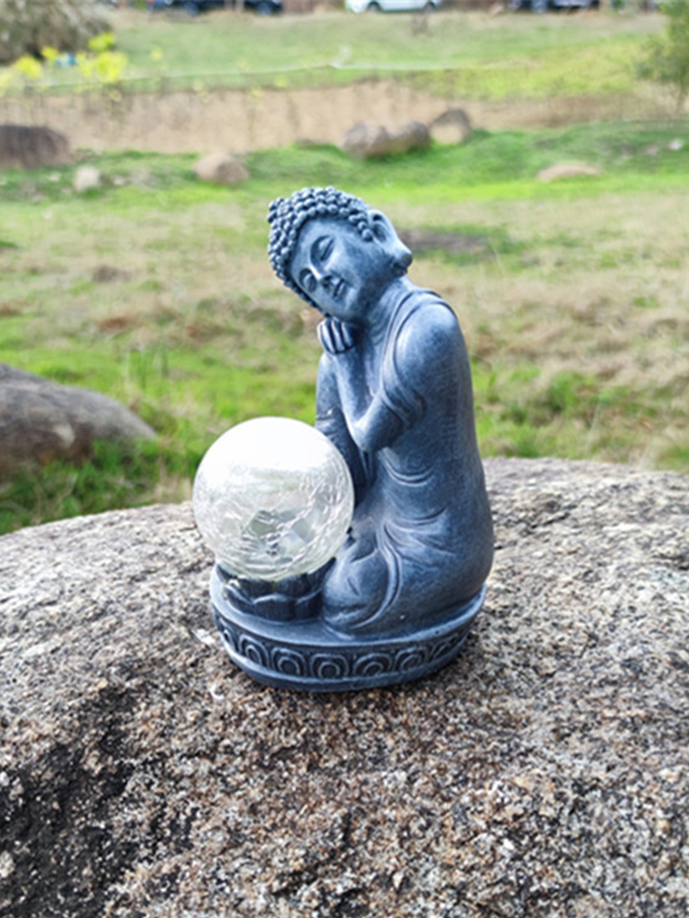 Resin Buddha Statue Solar Lamp
