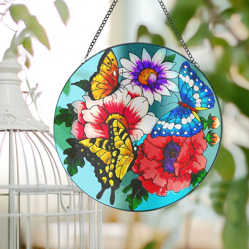 Butterfly glass pendant garden decoration